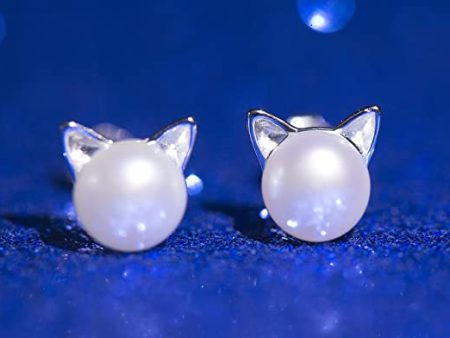 Wicary Cat Earrings Sterling Silver Online Sale