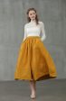 Daisy 03 | mustard yellow linen skirt Online Sale