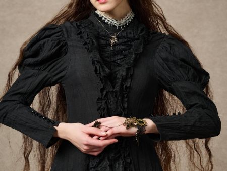 Elizabeth 15 | Black Victorian Linen Dress For Sale