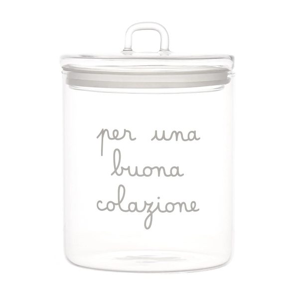 Barattolo in Vetro Borosilicato Serigrafato - Per una Buona Colazione Discount