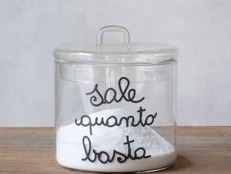 Barattolo in Vetro Borosilicato Serigrafato - Sale Quanto Basta For Discount