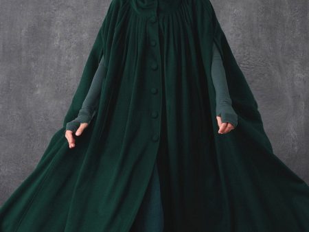 ARIEL 14 | HOODED WOOL CLOAK COAT Online Hot Sale