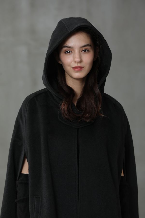 The New Yorker | Hooded Cashmere Cape For Cheap