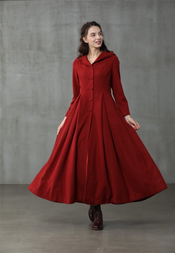 My Fair Lady | Red Hooded Coat For Discount