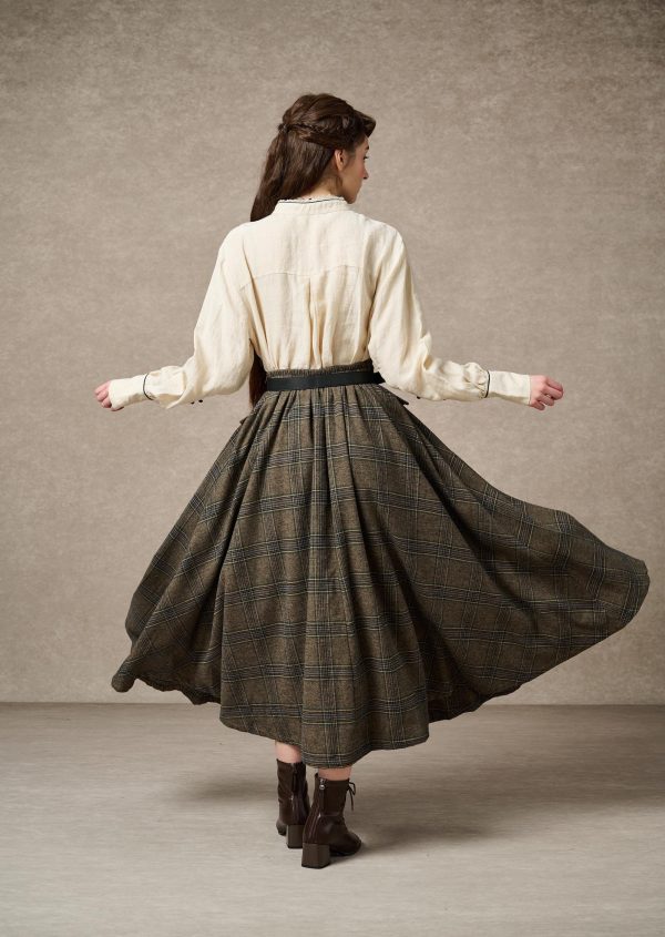 Darcy 23 | Retro Plaid wool skirt Cheap