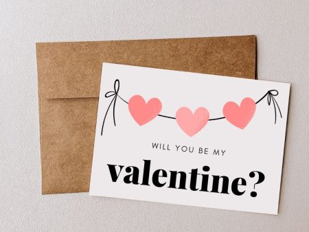 Will You Be My Valentine? - Blank Greeting Card Cheap