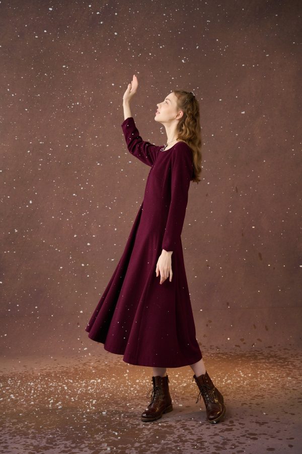 Mistletoe 17 | Vintage wool dress in Purple Online Sale