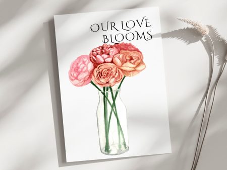 Our Love Blooms - Blank Greeting Card Online now