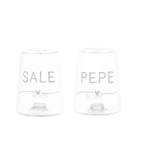 Set Sale e Pepe in Vetro Borosilicato Serigrafato - Sale e Pepe Cuore Hot on Sale