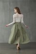 Daisy 03 | Pastel Green Linen Skirt For Sale