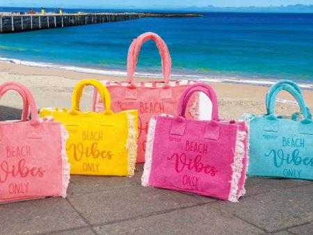 Borsa Mare o Trousse in Puro Cotone con Frangette - Beach Vibes Online Sale