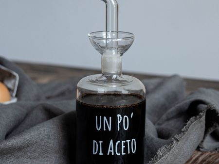 Bottiglia Aceto in Vetro Borosilicato Serigrafata - Un po  Di Aceto Sale