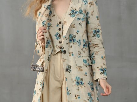 Rococo Light 11 | 100% linen corset trench coat For Cheap