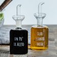 Set 2 Bottiglie in Vetro Borosilicato Serigrafate - Olio e Aceto Online now