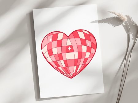 Disco Heart - Blank Greeting Card Hot on Sale