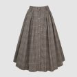 Santal 3 | Retro Plaid Midi Wool Skirt Discount