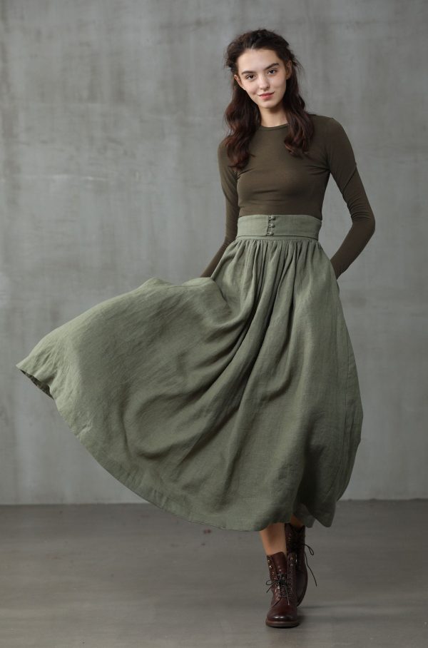 Hannah 38 | Girdle linen skirt For Discount