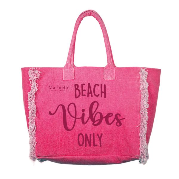 Borsa Mare o Trousse in Puro Cotone con Frangette - Beach Vibes Online Sale