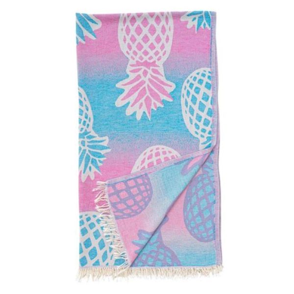 Telo Mare Fouta in Puro Cotone Jacquard Doubleface - Pineapple on Sale