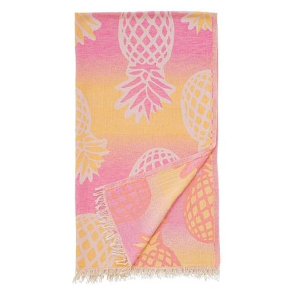 Telo Mare Fouta in Puro Cotone Jacquard Doubleface - Pineapple on Sale