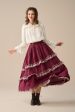 Monica 13| layered linen skirt with lace Sale