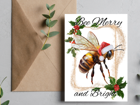 Bee Merry & Bright - Blank Greeting Card Online now