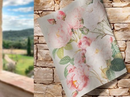 Canovaccio in Puro Lino Fantasia Floreale - Roses Discount