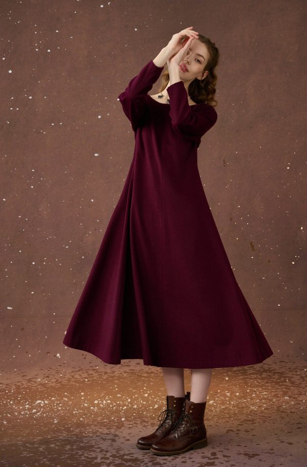 Mistletoe 17 | Vintage wool dress in Purple Online Sale