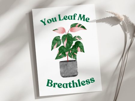 You Leaf Me Breathless - Blank Greeting Card For Cheap