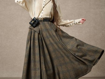 Darcy 23 | Retro Plaid wool skirt Cheap