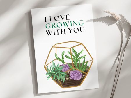 I Love Growing with  You - Blank Greeting Card Hot on Sale