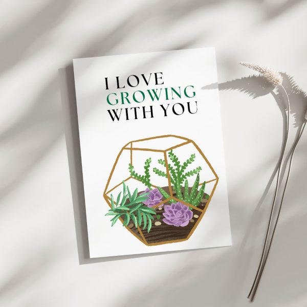 I Love Growing with  You - Blank Greeting Card Hot on Sale