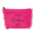 Borsa Mare o Trousse in Puro Cotone con Frangette - Beach Vibes Online Sale