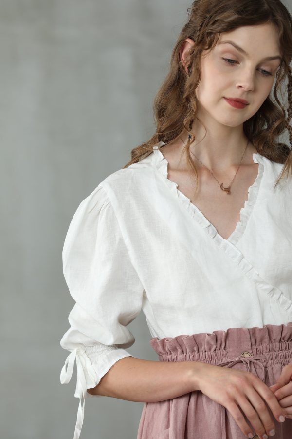 Irises 13 |  Linen Wrap Kimono Blouse Hot on Sale