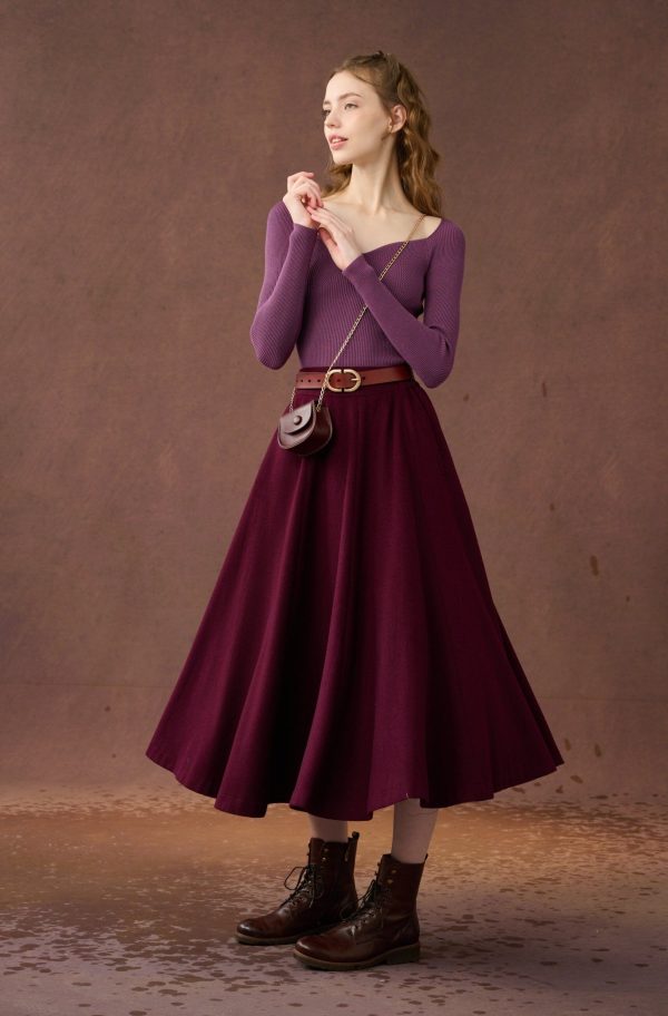 The Soft Lawn 12 | Midi Wool Skirt Online Hot Sale