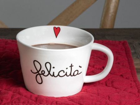 Set 2 Tazze Colazione in Grès - Felicità Online Sale