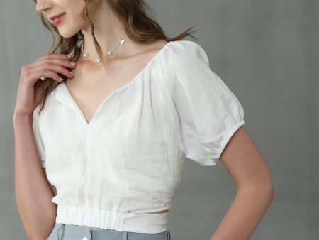 Ease 17 | White linen blouse Online now