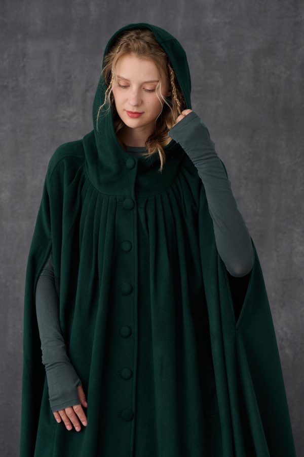 ARIEL 14 | HOODED WOOL CLOAK COAT Online Hot Sale