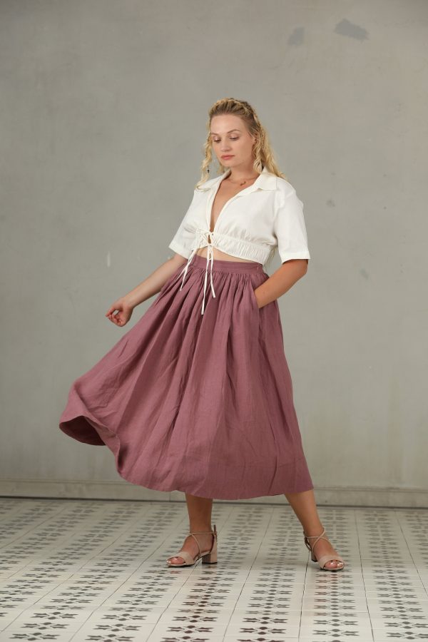 Daisy 03 | PLUS SIZE Linen Skirt Fashion