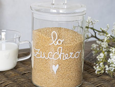 Barattolo in Vetro Borosilicato Serigrafato - Lo Zucchero on Sale