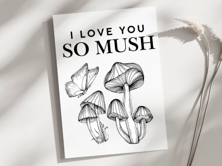 I love You So Mush - Blank Greeting Card Cheap