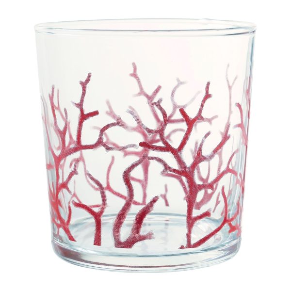 Bicchiere Acqua in Vetro Serigrafato Fantasia Corallo - Bodega Online now