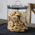 Biscottiera in Vetro Borosilicato Serigrafato - Biscotti Cuori on Sale