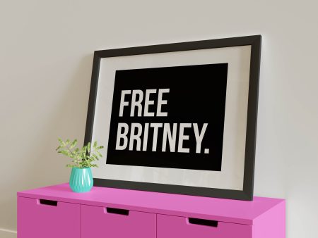 Free Britney White on Black Art Print. For Discount