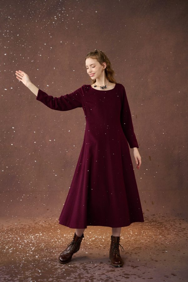 Mistletoe 17 | Vintage wool dress in Purple Online Sale