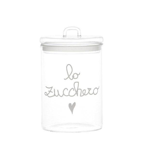 Barattolo in Vetro Borosilicato Serigrafato - Lo Zucchero on Sale