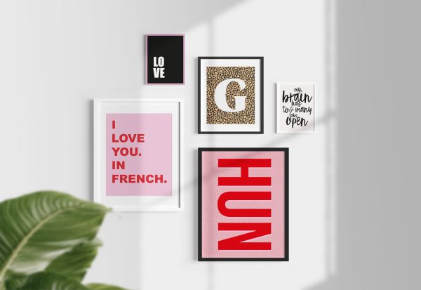 I Love You. In French. Poster Print. A5, A4, A3 any colour Online now