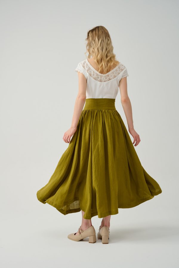 Tea Dance 5 | Lace-up Maxi Linen Skirt Cheap