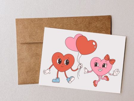 Happy Hearts - Blank Greeting Card For Cheap