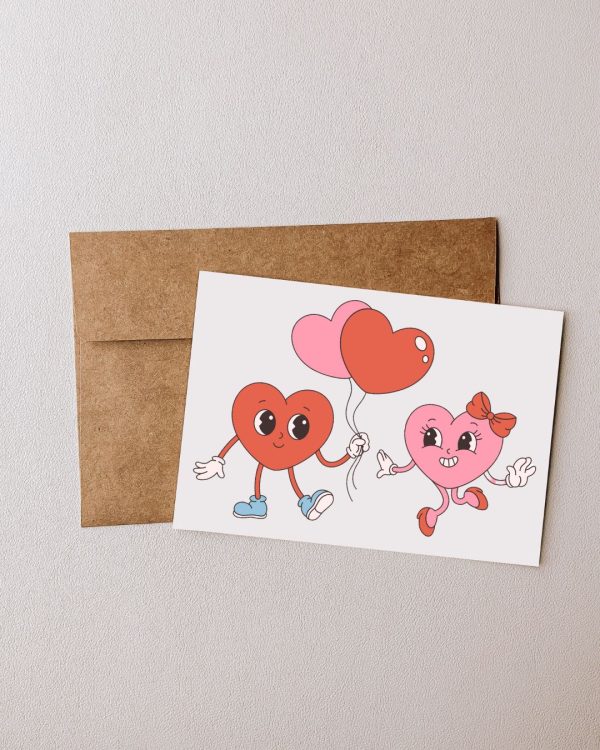 Happy Hearts - Blank Greeting Card For Cheap